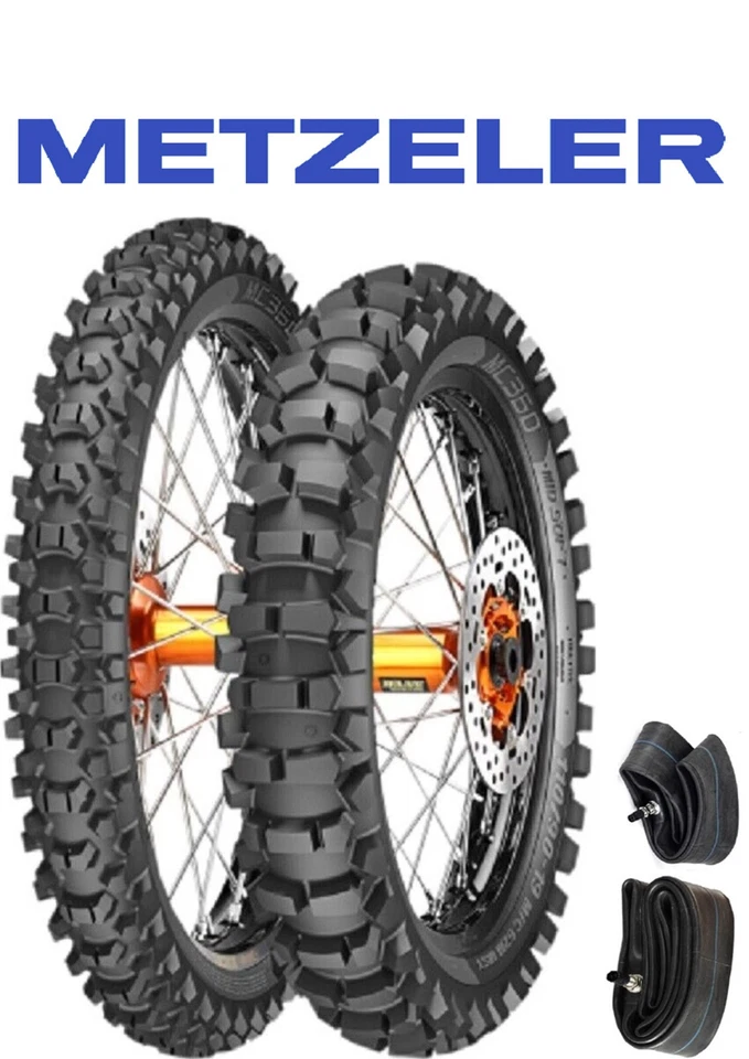 CONJUNTO DE PNEUS TRASEIROS METZELER MC360 90/90-21 DIANTEIRO 110/90-19 +TUBOS MIDSOFT KAWASAKI - Imagem 1 de 1