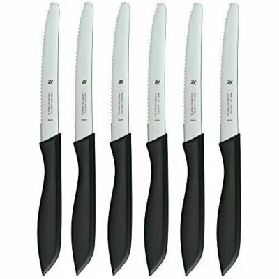 WMF Frühstücksmesser-Vespermesser Brötchenmesser 6-teilig Set Schwarz Edelstahl - Bild 1 von 3
