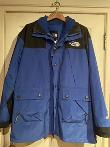 VTG North Face Gore-Tex Mountain Shell Jacket Blue Black XXL 2 In 1 Excellent - Picture 1 of 17