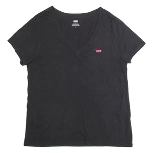 LEVI'S Womens T-Shirt Black V-Neck M - Picture 1 of 6