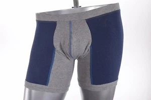 VK Nagrani NWT Luxury Men's Boxer Briefs UV02 in Blue w/Gray Trim Cotton XL - Picture 1 of 2