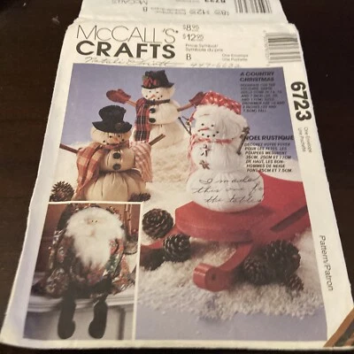 McCall's 6723  A Country Christmas Pattern Santa Snowman Christmas Decor - Image 1 of 4