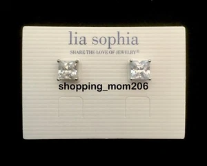 Lia Sophia "Pristine” Silver Tone w/Total CZ wt. 5.0ct. Pierced Earrings - Picture 1 of 3