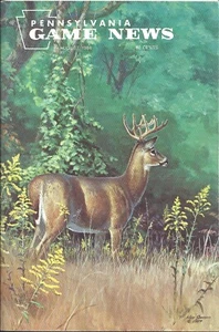Pennsylvania Game News August 1984 Cover von Ned Smith Whitetail Buck - Bild 1 von 3
