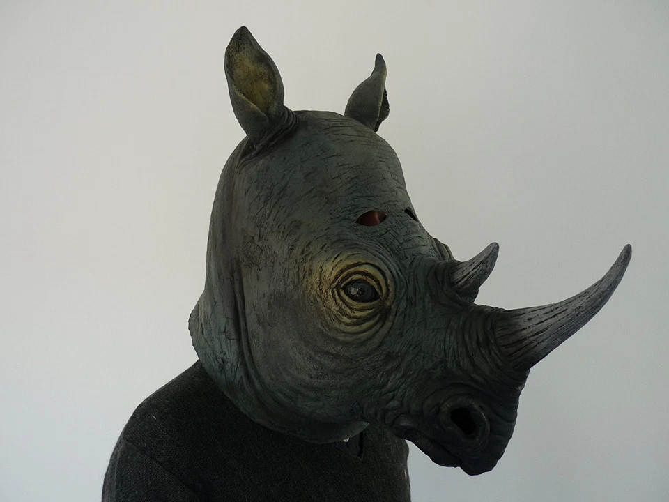NEW!! Rhinoceros Animal mask rhino rubber Full Face mask Cosplay Halloween Party - Image 1 of 1