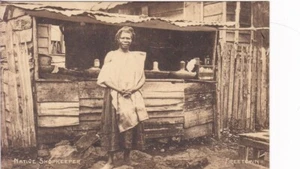 Freetown, Sierra Leone, Vintage View of Woman Shopkeeper, Unused Sepia - Picture 1 of 2