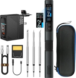 FNRSI Soldering Iron Kit 100W with 3 Soldering Tips, Upgraded HS-02B Smart Digit - Picture 1 of 7