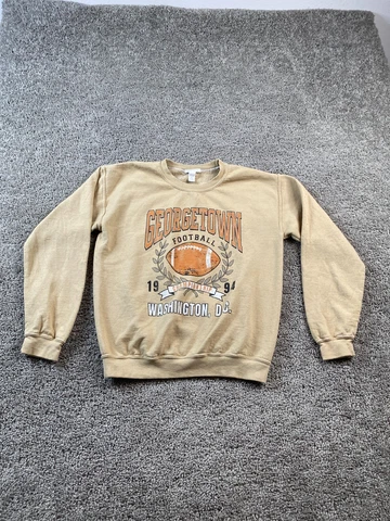 Georgetown Hoyas Sweatshirt Womens Small Beige Orange 1994 Champions Full Tilt Cover