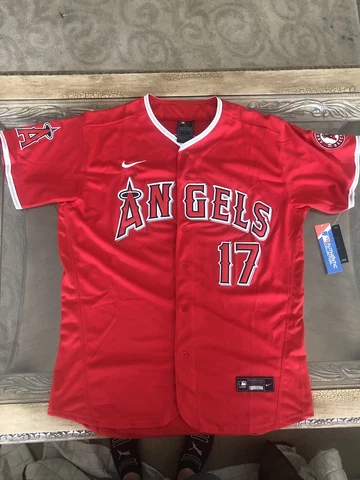 Shohei Ohtani Jersey NEW Mens Large Red Los Angeles Angels Cover