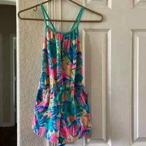 Cat & Jack Romper One Piece Pockets Bright Floral 7/8 - Picture 1 of 4