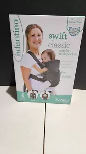 Infantino Swift Classic Baby Carrier Gray/Teal 2 Way Adjustable Carrier 7-26 Lbs - Picture 1 of 2