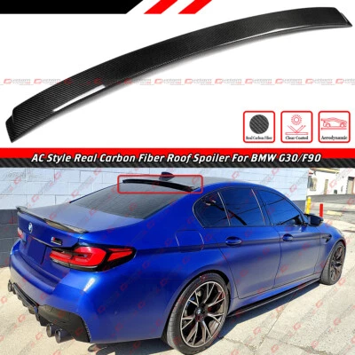 PARA 2017-2023 BMW F90 M5 G30 530i SPOILER DE TETO DE JANELA TRASEIRA ESTILO AC FIBRA DE CARBONO - Imagem 1 de 4