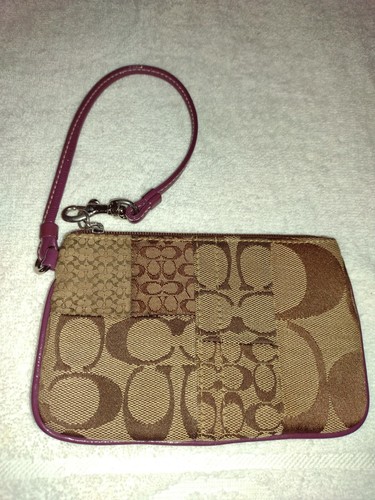 Coach Classic Borsa da Polso Piccola con Cerniera Cinturino Chiusura Aragosta Marrone