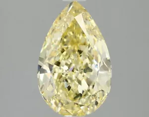 2 CT Yellow Pear Lab Grown Diamond For Engagement Ring - IGI Certified - Picture 1 of 4