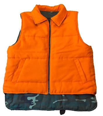 Vintage Reversible Hunting Vest Men’s Medium Clean Camouflage Orange Insulated - Image 1 of 4