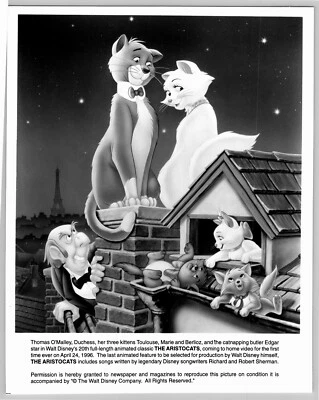 Disney The Aristocats 1996 Filme Thomas O'Malley Duches Animação Impressão 8x10 Antigo - Imagem 1 de 2