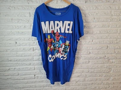 Marvel Unisex Adult Shirt 3X Tee Crew Blue Short Sleeve Superheroes Poly Blend - Image 1 of 4