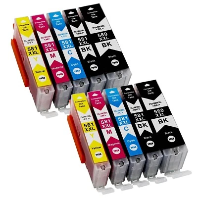 TNN 10x XXL DRUCKER PATRONEN für CANON PIXMA TR7550 TR8550 TS6150 TS6151 Black pgbk