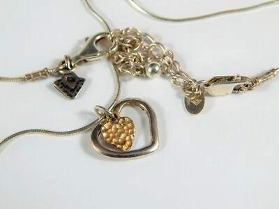 SILPADA 925 Sterling Silver Double Heart Necklace 16" with 3" Extender  N1543 - Image 1 of 4