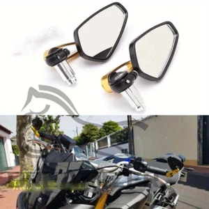 CNC 7/8" Handle Bar End Rearview Wing Side Mirrors for Motorcycle Honda Suzuki - Foto 1 di 11