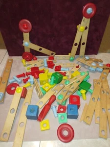 Vtg Vintage Original 1960's Building Wood Toy Builder Set by Playskool Toys game - Picture 1 of 6