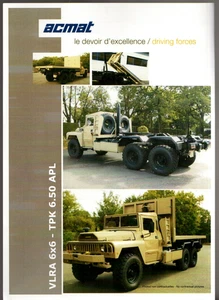 ACMAT VLRA 6x6 TPK 6,50 APL Portafoglio Singolo Brochure in Francese e Inglese - Foto 1 di 2