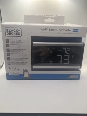 Black and Decker Wi-Fi Smart Touch Key Thermostat Pro Programable Dual Color - Image 1 of 3