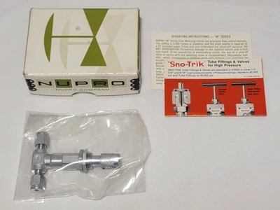 NEW Nupro Model B-2MG M-Series Fine Metering Valve SEALED Brass 1/8" Swagelok - Image 1 of 4