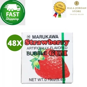 48 Pieces X Japanese Marukawa Strawberry Flavored Fusen Gum ⭐FAST SHIPPING⭐ - Picture 1 of 5