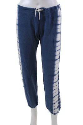 Pantalones deportivos Monrow para mujer de algodón con estampado de tie dye con cordón azul talla S Foto 1 de 4
