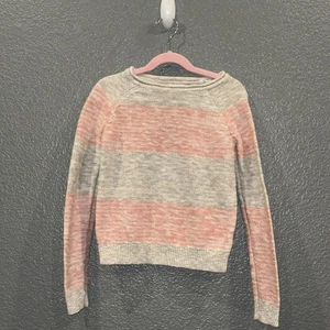 Suéter Top Niñas Cat & Jack Talla Mediana 7/8 Gris Plata Rojo Rayas Manga Larga - Imagen 1 de 15