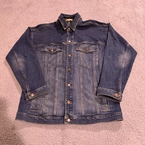 Eileen Fisher Jacket Womens Extra Small Blue Dark Wash Denim Button Up Retro - Picture 1 of 10