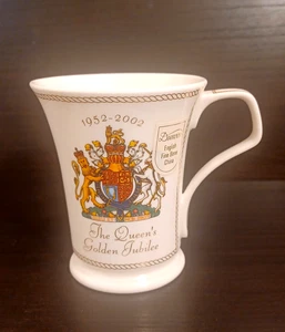 Vintage Dunoon Fine Bone China England Mug Queen Elizabeth Golden Jubilee 2002 - Picture 1 of 10