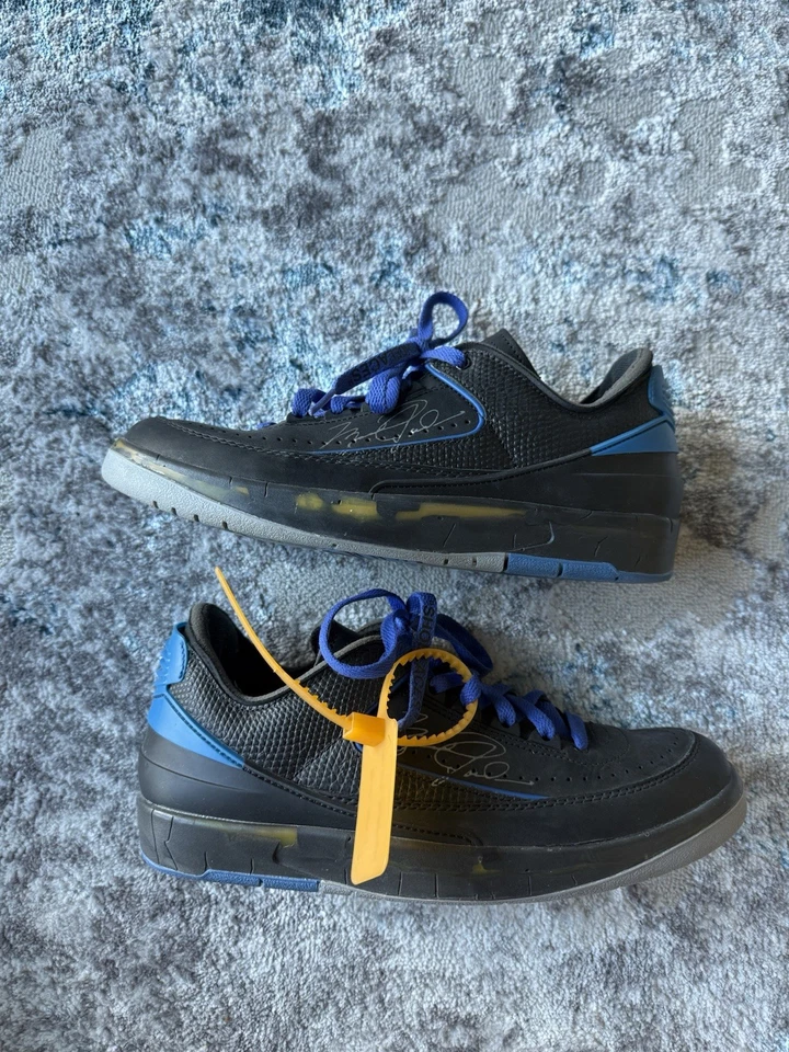 Tamanho 8 - Off-White x Air Jordan 2 Retro SP Preto Baixo Varsity Royal - Imagem 1 de 4