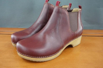 Dansko Becka Boots Womens 11 / 41 Brown Leather Ankle Chelsea Clog Comfort Heel - Image 1 of 4