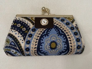 Spartina Juliette Style 449 Paisley Daufuske Island Linen Leather Coin Purse - Picture 1 of 4
