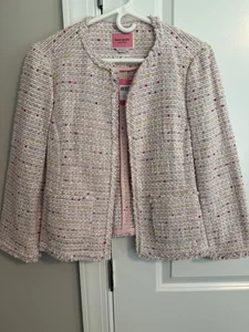 Kate Spade Womens Blazer Multicolor Pink Tweed Blazer Size 10. New With Tags! - Picture 1 of 5
