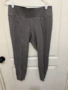 Nine West Damen Legging Hose L schwarz weiß Hahnentritt Stretch Pull-On Skinny - Bild 1 von 2