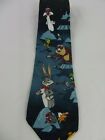 Vtg 90S Looney Toons Warner Necktie Tie Bugs Taz Daffy Tweety Marvin Mars Euc T4