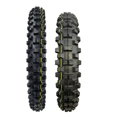 Motocross Front & Rear Tyre Pack 70/100-19 & 90/100-16 - 85cc Big Wheel MX Tyres - Image 1 of 4