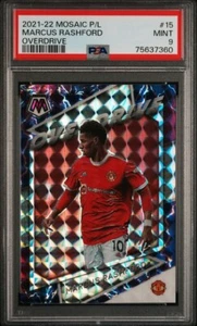 Panini Mosaic Premier League 2021-22 Marcus Rashford Overdrive PSA 9 #15 - Imagen 1 de 2