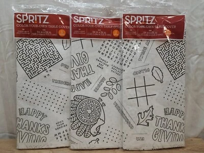 SPRITZ Coloring Thanksgiving Color Your Own Table Cloth, Cover 54x84 Target 🎯  - Image 1 of 4