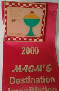 Instant Pudding Improv Massachusetts Destination Imagination Ribbon & Pin c.2000 - Picture 1 of 1