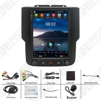 Rádio estéreo 9,7" GPS Wi-Fi para RAM 1500 2500 3500 4500 5500 2013-2018 com Carplay - Imagem 1 de 4