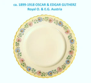 1899 Royal O. & E.G. Austria OSCAR & EDGAR GUTHERZ 8" Plate ART DECO / NOUVEAU.. - Picture 1 of 5