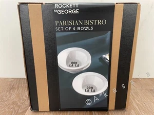 Rockett St George White Parisian Bistro Set of 4 Cereal Bowls rrp £55 - Picture 1 of 4