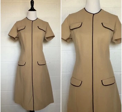 Vestido recto Hobnobber vintage de los años 70 grande X-grande Foto 1 de 4