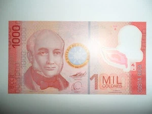 BANCONOTA 1000 COLONES COSTA RICA 2009 FDS UNC POLIMERO - Foto 1 di 2