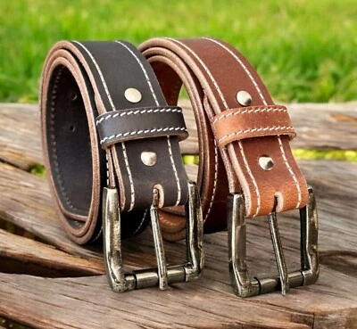 CINTURÓN PISTOLA HOMBRE RESISTENTE WESTERN CASUAL TRABAJO CUERO CINTURÓN CON HEBILLA EXTRAÍBLE Foto 1 de 4