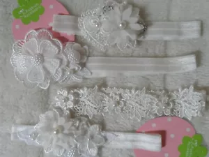 baby,toddler,girls white head band/hairbands/hair garland,wedding christening - Picture 1 of 22